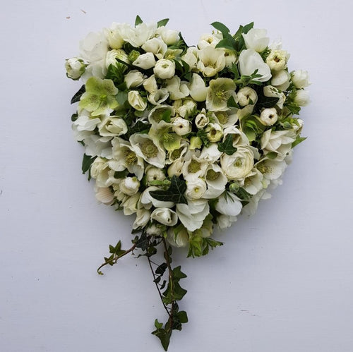 White floral heart