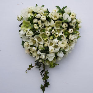White floral heart