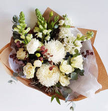 Load image into Gallery viewer, Florist Choice Mother&#39;s Day Bouquet in Ivory Tones with Roses, Snapdragon, Stock and Disbud Chrysanthemums
